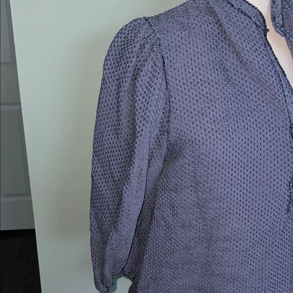 Max Studio London Cerulean Textured Blouse - Picture 3 of 6